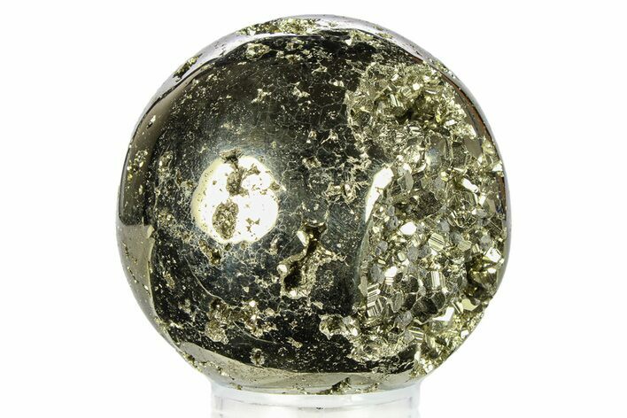 Polished Pyrite Sphere - Peru #302282